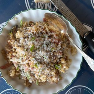 Memento-MORIの作ってみた!投稿(がっつり濃厚「ポルチーニと豚バラチーズ釜飯」)