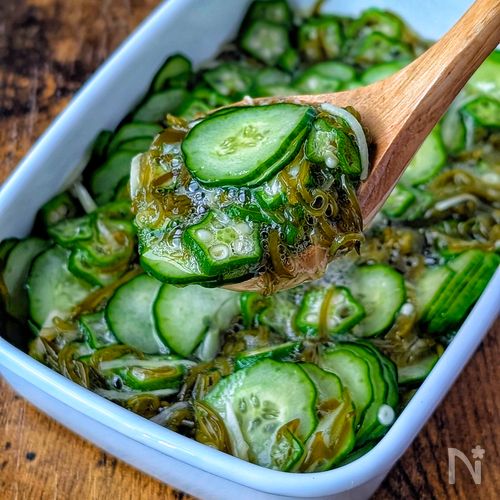 【夏野菜のねばねばぶっかけ】味付けめかぶで💕