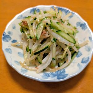 ゆきまる🐬🫧の作ってみた!投稿(抱えて食べたい【もやしときゅうりのおかかナムル】)