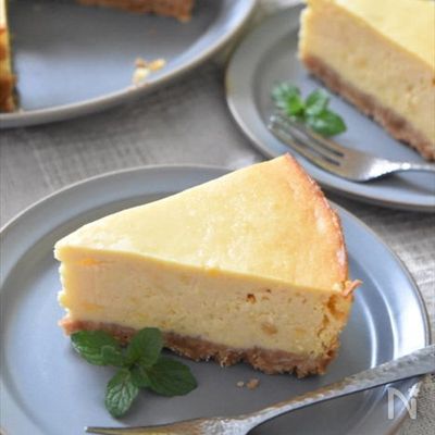 生クリーム不要!爽やか~♪さつまいものヨーグルトチーズケーキ