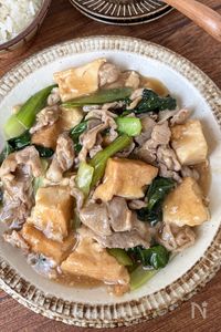【厚揚げと豚こまのとろ旨煮】ボリューム満点◎節約おかず！