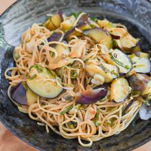 やみつき！なすと長ネギのポン酢パスタ