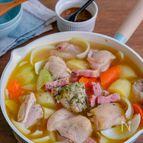 鶏もも肉とゴロゴロ野菜のフライパンポトフ