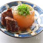 「大根と牛肉の黒胡椒あんかけ」  
カレー用肉を使って簡単。