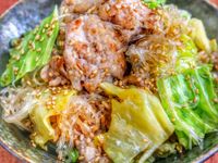 【豚こまキャベツの春雨炒め】旨だれで箸が進む♪
