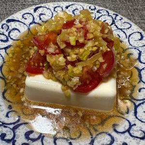 楽ラク手抜キッチン🐶🐾の作ってみた!投稿(箸休めに！ミニトマトの中華風冷ややっこ)