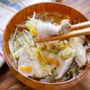 味付け1つ!巻いて食べる『豚バラと千切り野菜のだし汁』
