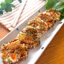 潰して混ぜて焼くだけ♪簡単ヘルシー♡はんぺんと納豆のおつまみ
