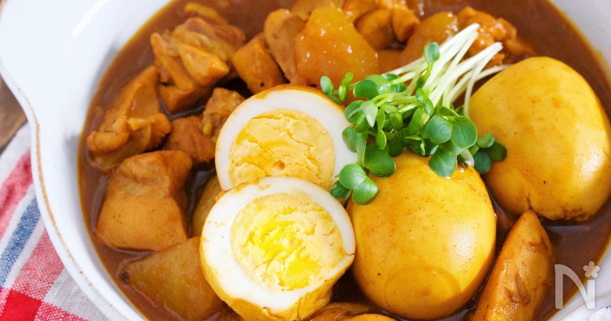 ボリューム満点♪お蕎麦やさんの『鶏大根とゆで卵の和風カレー』