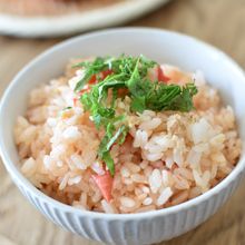 大葉でさっぱり！丸ごとトマトとツナの炊き込みご飯
